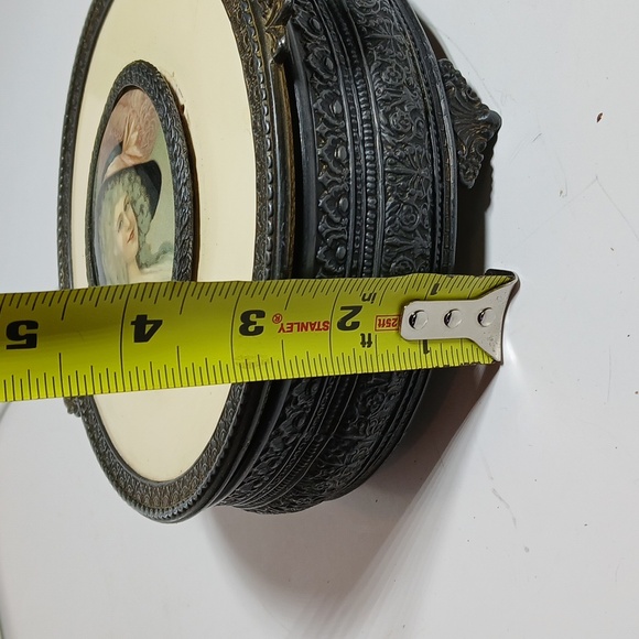 🌹 Vintage PNCW Bronze Miniature Portrait Trinket Jewelry Dresser Box Victorian - Picture 12 of 12